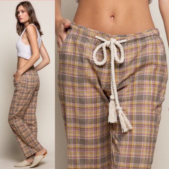 89255 POL Plaid Drawstring Pants - Picture 5 of 7